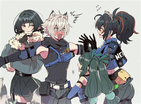 jane doe, zhu yuan, qingyi, and seth lowell (zenless zone zero) drawn ...