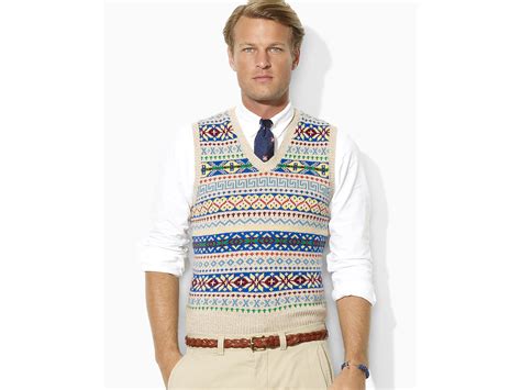 Polo ralph lauren Fair Isle Vneck Sweater Vest for Men | Lyst