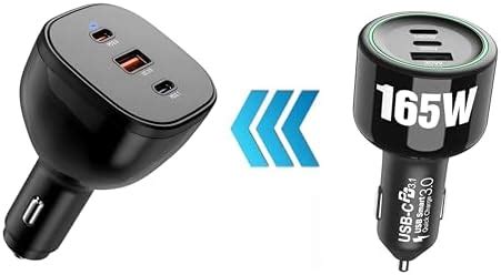 XPR3SS 3 Port Car Charger 165W Car Laptop Charger PD3.1 QC4.0 PPS Type ...