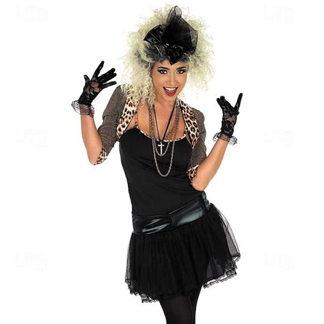 Retro Vintage 1980s Fancy Cosplay Costume Outfits Tutu Pop Star Rocker ...