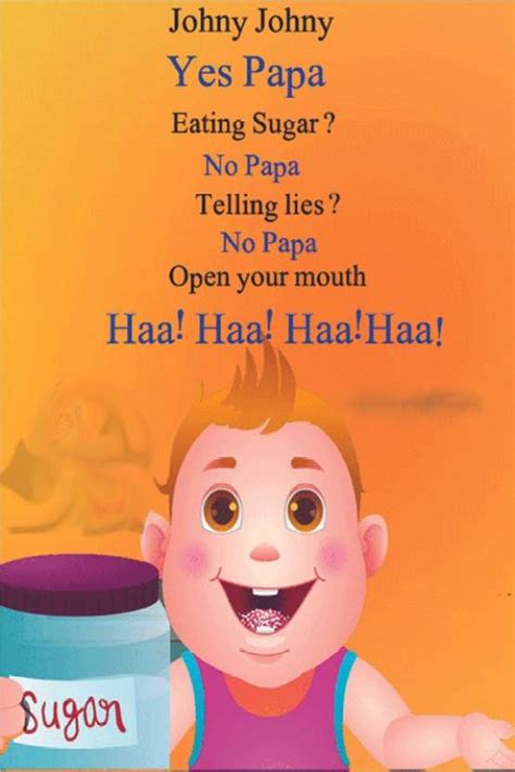 Nursery Rhymes "Johny johny Yes Papa" Educational Poster for Kids ...