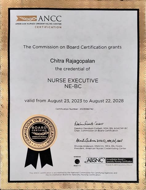I am excited to share that I have achieved the ANCC Nurse Executive ...