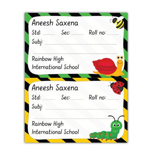 School Book Labels - Bugs – Popup Kids