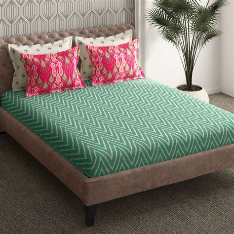 Buy PORTICO Patola Cotton 210TC Printed 5Pcs Super King Bedsheet Set ...