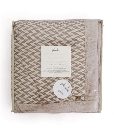 Eleanor- Stone & Natural Single Bed Cotton Knitted Blanket with Fur Ba ...