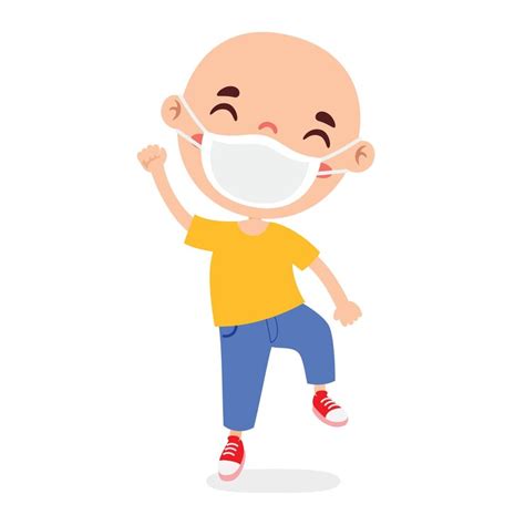 Cpositive cartoon kid with leukemia | Premium Vector