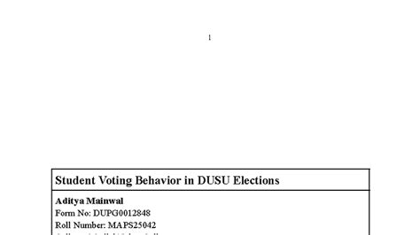 PS Elections: Student Voting Behavior in DUSU Elections Analysis - Studocu