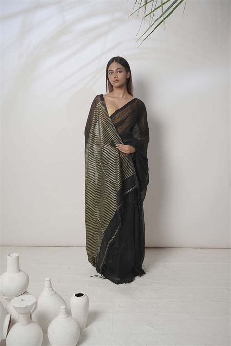 Linen Sarees - Buy Pure Handloom Linen Sarees Online