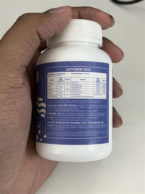 The Tiny Secret Natural Milk Calcium Tablets | Enriched with Vitamin D3 ...