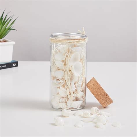 Buy Corsica Glass Decorative Jar with Shells from Corsica by Home ...