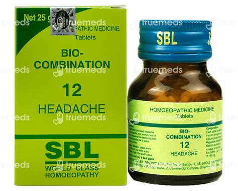 Sbl Bio Combination 12 Headache Tablet 25 Gm - Uses, Side Effects ...