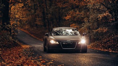 Wallpaper audi tt, audi, road, autumn, movement, asphalt hd, picture, image