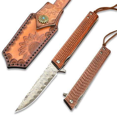 Snapklik.com : VALKNUT Damascus Pocket Knife, Handmade Hand Forged VG ...