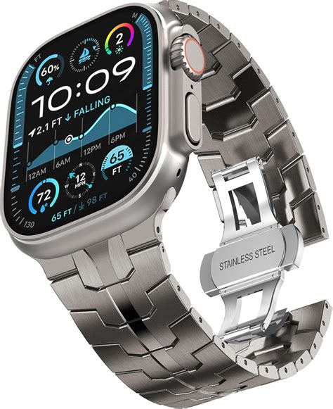 CHANCHY Stainless Steel Strap for Apple Watch Strap 49mm 46mm 45mm 44mm 42mm(Series 3), Metal ...