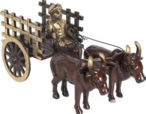 HanDecor by Two Moustaches Brass Vintage Bullock Cart Decorative ...