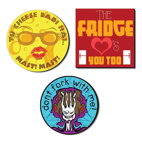 Buy Artangle Fiberboard Quirky/Humorous/Funny Magnets (Set of 3) Online ...