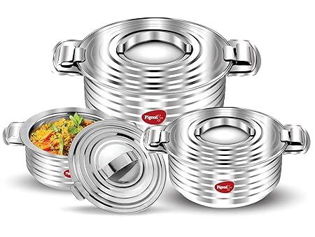 Pigeon HotPot Insulated Stainless Steel Casserole 1,1.5,2.5 litres ...