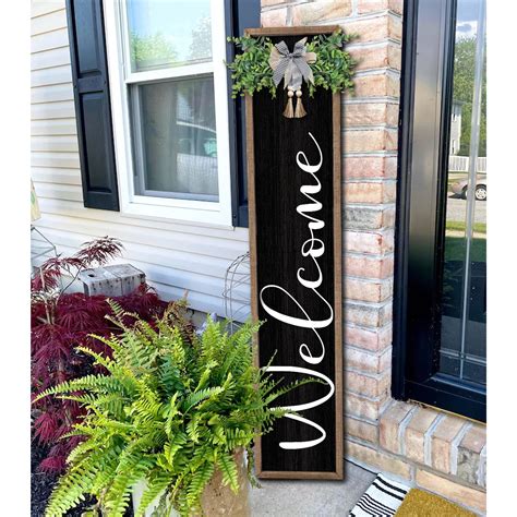 Welcome Sign for Front Porch Standing 45"X9" Large Outdoor Decor Rustic ...