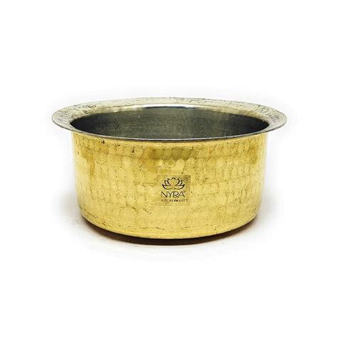 Buy Nyra® Pure Brass Kalai Tope/Patila/Bhagona, Peetal Heavy Gauge Tope ...