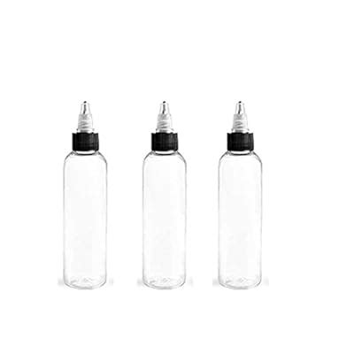 Buy Clear PET Cosmo Plastic Bottle (PBA Free) 4 Oz w/Black Squeeze Top ...