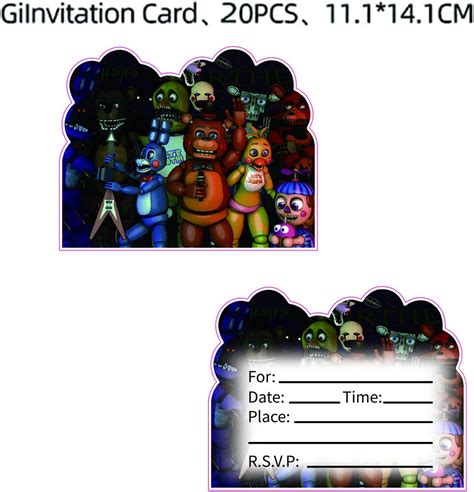 Buy 20Pack Five Nights Invitation Cards Five Nights Birthday Invitation ...