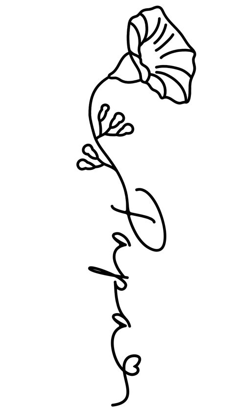 Minimal Birth Flower Tattoo Design