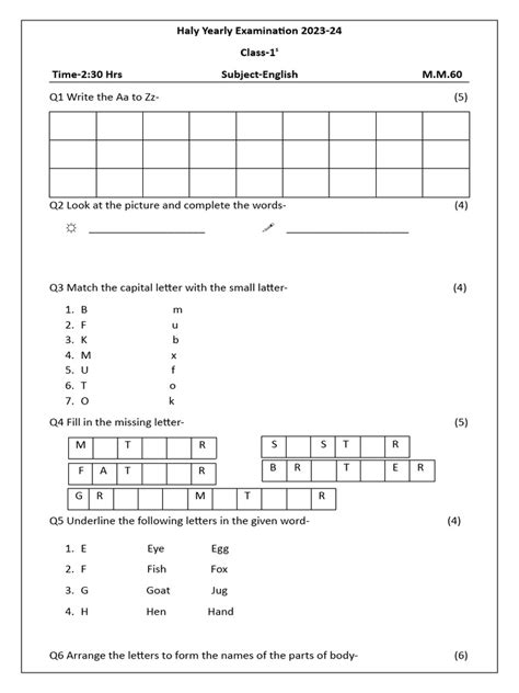 Image result for Class 1 English Syllabus