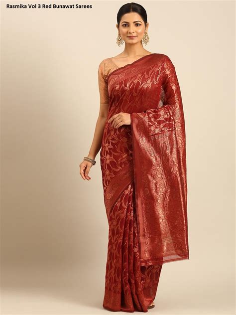 Rasmika Vol 3 Red Bunawat Sarees – Heriska