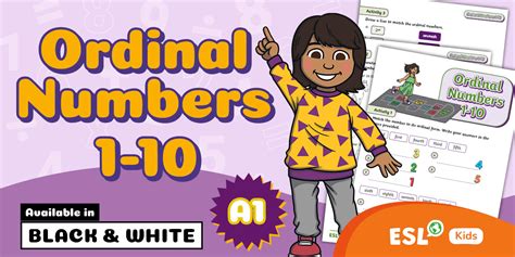 ESL Ordinal Numbers 1-10 Worksheet {Kids}