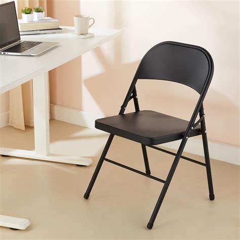 Amazon Brand - Solimo Folding Metal Chair, Portable & Foldable Dining ...