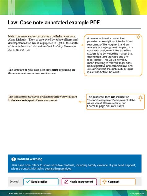 Image result for Case Note Example Law