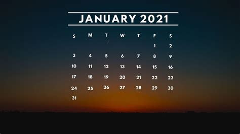 January 2021 Calendar Wallpapers - Top Free January 2021 Calendar Backgrounds - WallpaperAccess