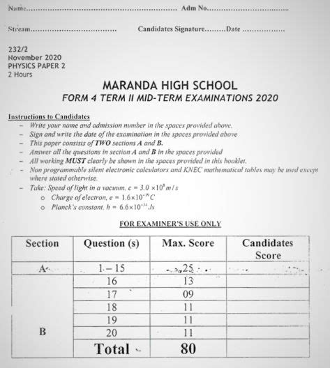Image result for Physics Form 4 Paper
