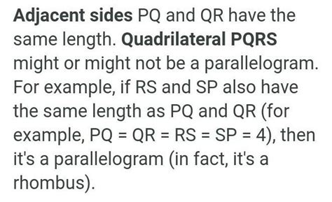 adjacent sides of quadrilateral pqrs - Brainly.in