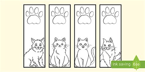 Cat Bookmarks to Colour - Colouring Bookmarks | Twinkl