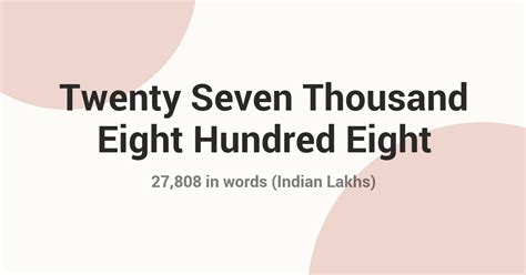 27,808 in Words - Indian Rupees & International Format