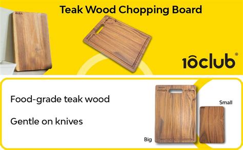 Buy 10club Food Grade Chopping Board | Compact Chopping Board | Teak ...