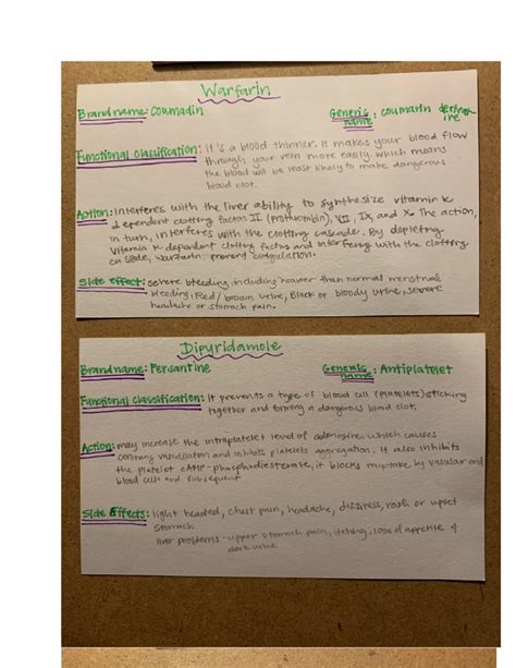 Med card 11 21 - med cards - Warfarin Brandnames coumadin Generic : coumarin derivate name ive ...