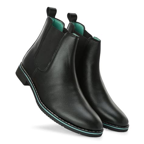 NOAK HANDCRAFTED BLACK FINE MILD GRAIN VEGAN LEATHER CHELSEA BOOT