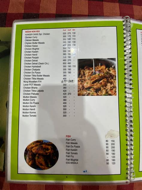 Menu at Hunger Oasis Resturant, Ranchi