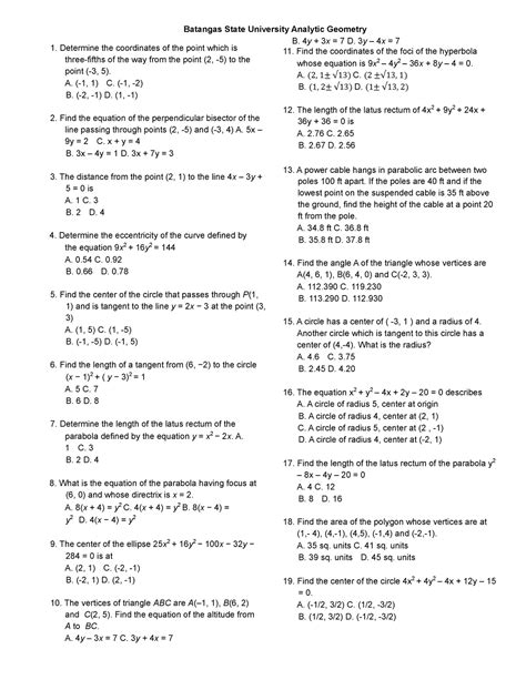 Analytical Geometry Practice Problems 的图像结果