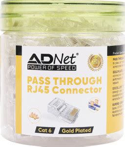 AD NET-POWER OF SPEED RJ45 Cat6 Pass Through Connector RJ45 Ends, Cat6 ...