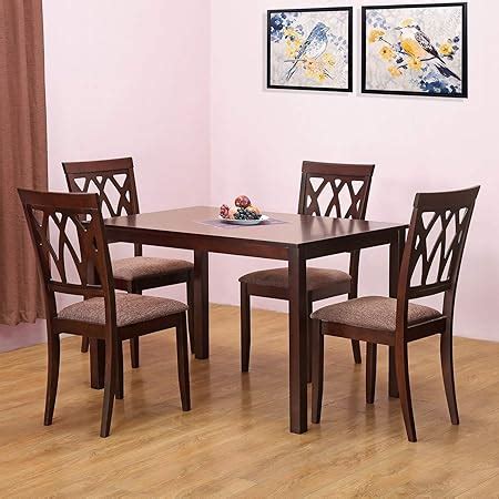 @home by Nilkamal Delmonte Six Seater Dining Table Set (Brown) : Amazon ...