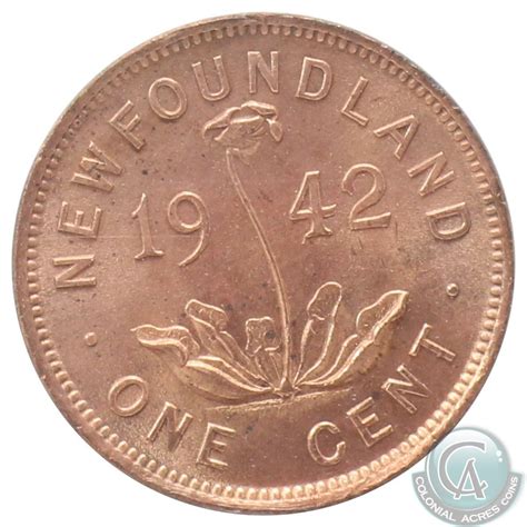 Newfoundland 1-cent 1942 ICCS Certified MS-65 Red. Rare coin being 1 of ...