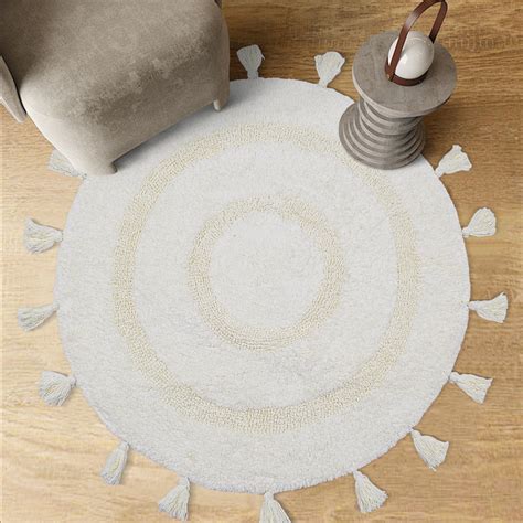 Amazon.com: TOPSMCHER Round Bath Mat Boho Bath Rug with Hand Made ...