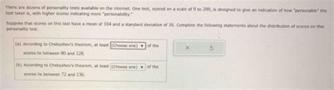 Solved: There are dozens of personality tests available on the internet ...