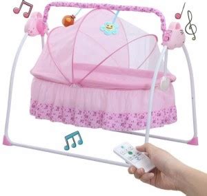 FirstCrawl Electric Baby Swing Cradle with Remote Control Rocking cot ...