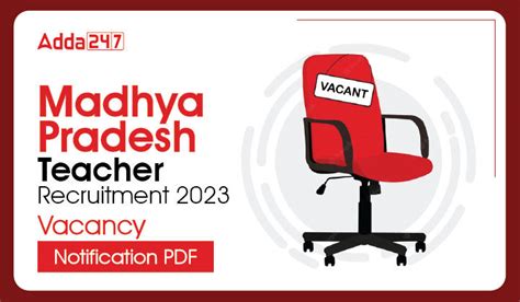 Madhya Pradesh Teacher Recruitment 2023 Vacancy Notification PDF