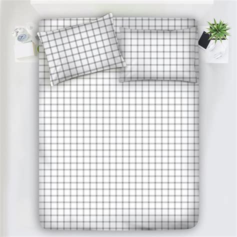 Buy LAYERS Zen Cotton Blend 225TC Checked 3Pcs King Bedsheet Set from ...
