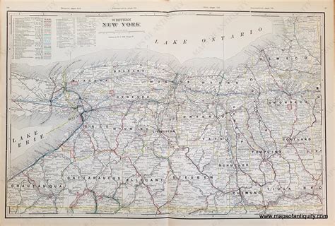 1900 circa Genuine Antique Map Western New York – Maps of Antiquity